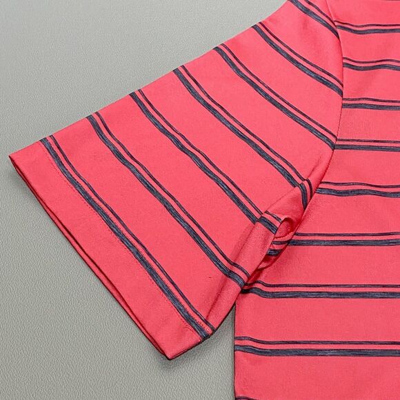 Callaway Opti-Dri Mens Medium Golf Shirt Pink Gray Stripes Polo Short Sleeve EUC - Picture 5 of 7